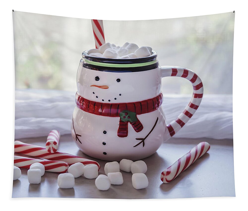 Christmas Tapestry featuring the photograph Frosty Christmas Mug by Kim Hojnacki