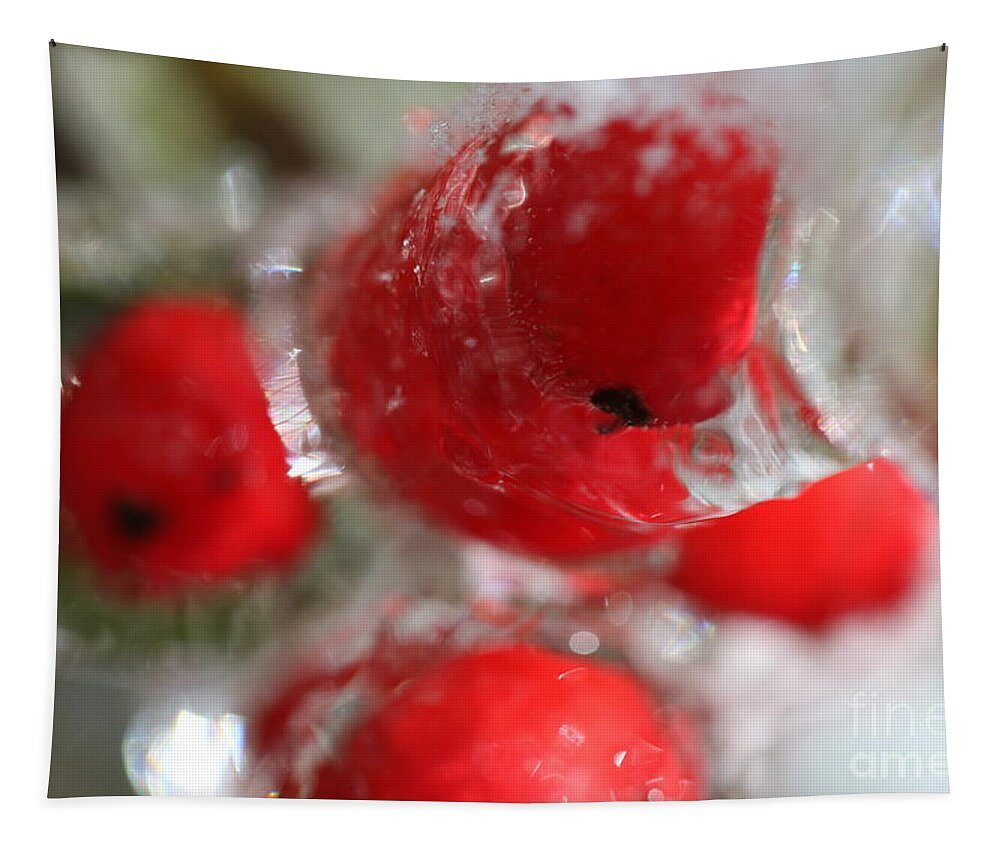 Berries Tapestry featuring the photograph Frozen Winter Berries by Nadine Rippelmeyer