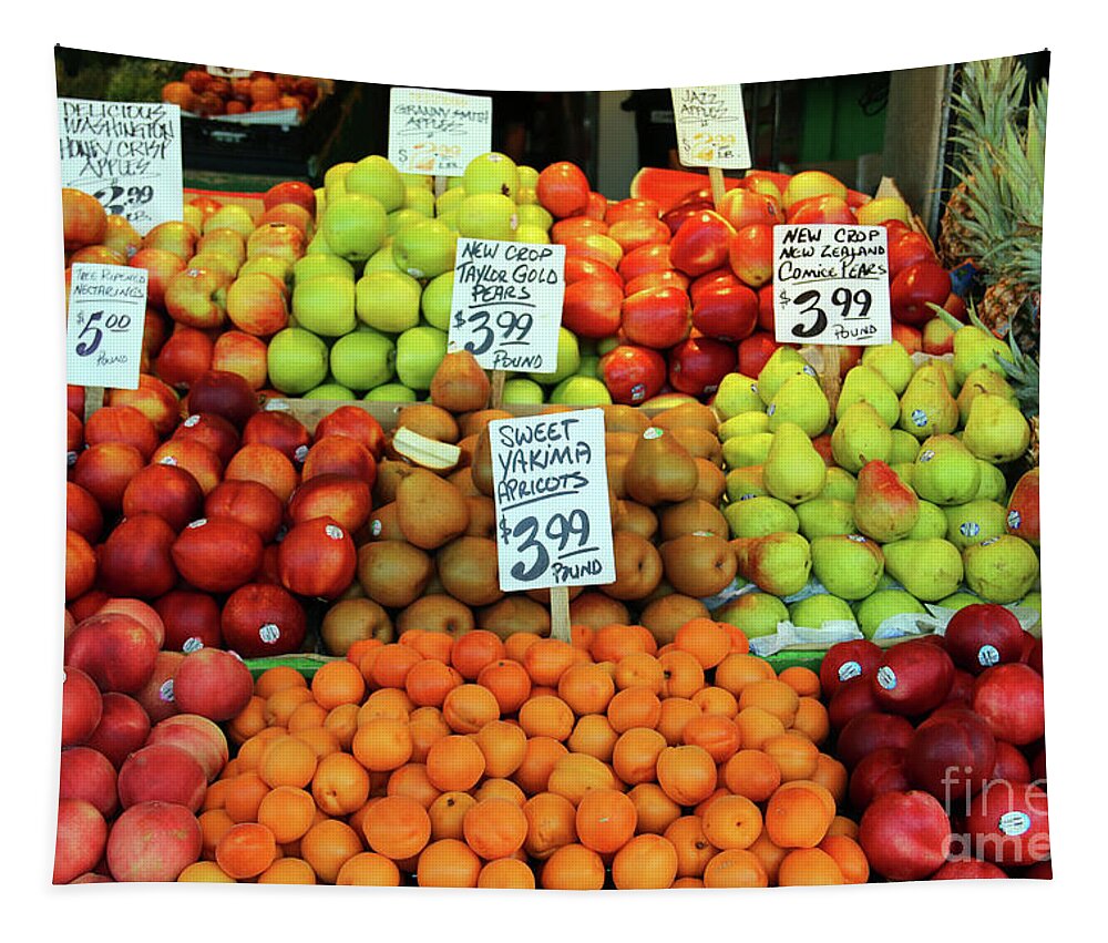 Pike Place Market Tapestry featuring the photograph Fruits 2397 by Jack Schultz