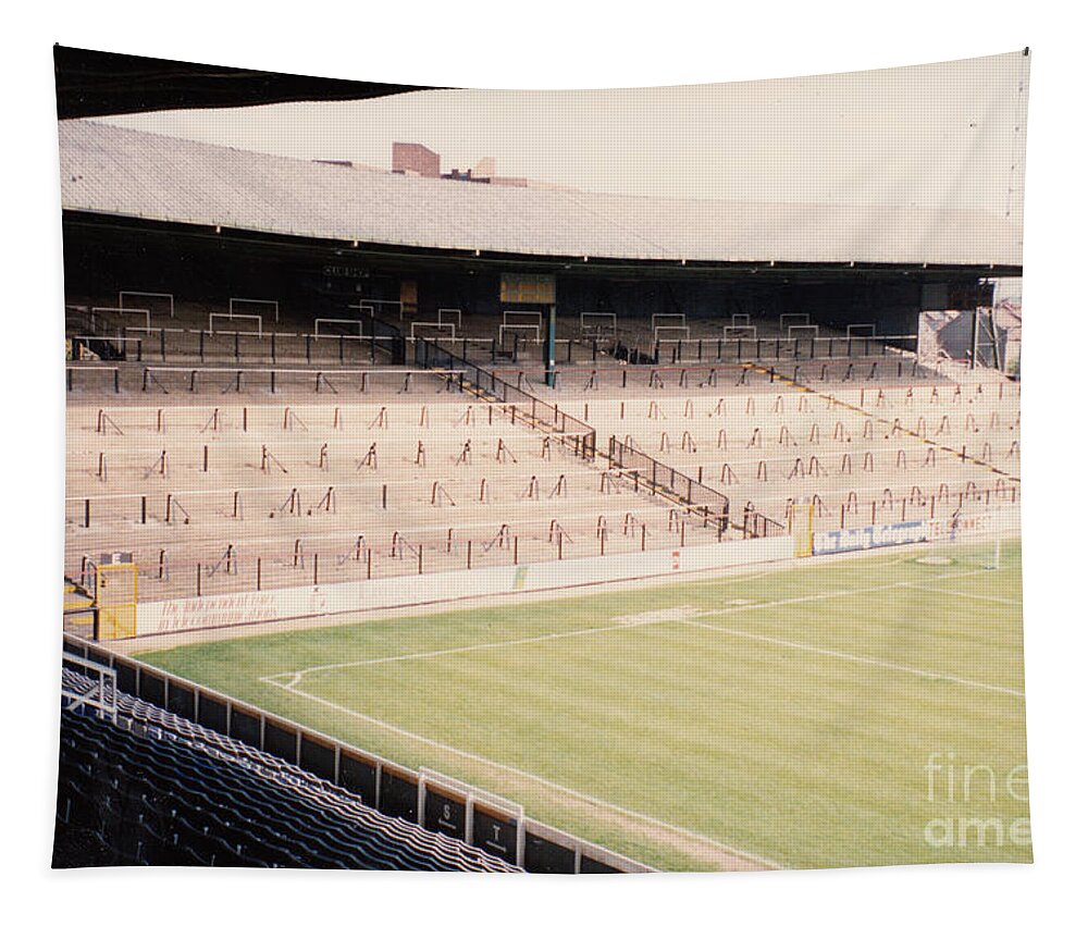Fulham Tapestry featuring the photograph Fulham - Craven Cottage - North Stand Hammersmith End 1 - April 1991 by Legendary Football Grounds