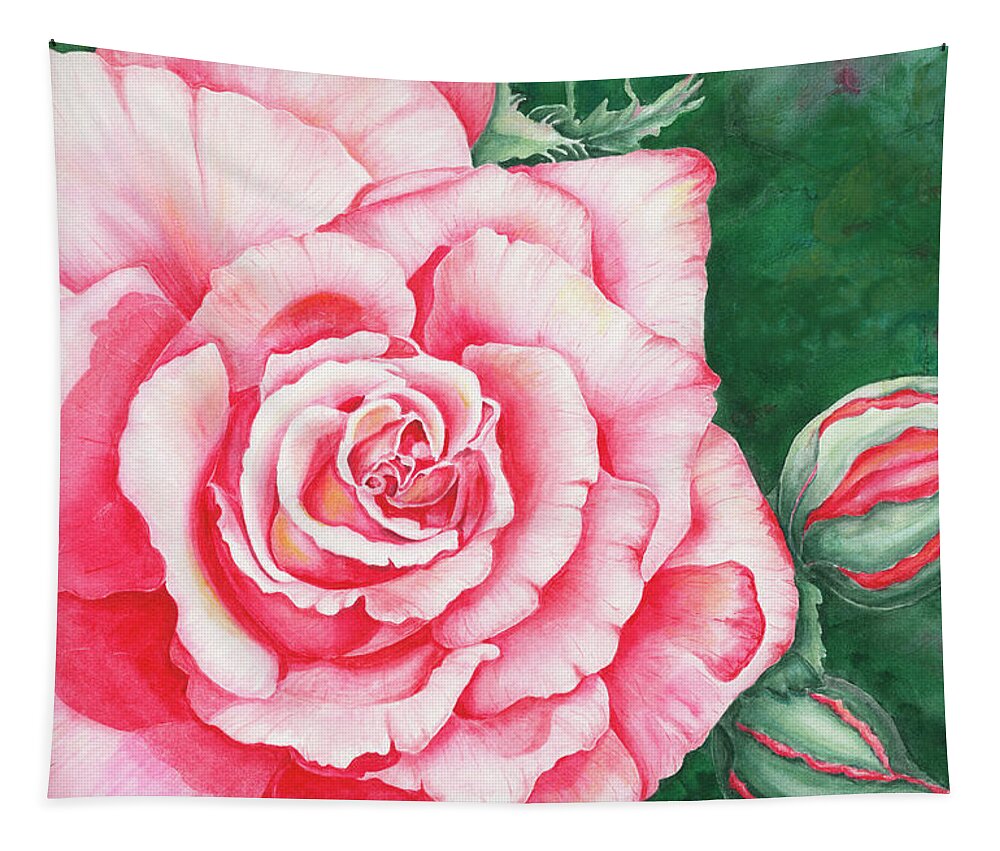 Rose Tapestry featuring the painting Full Bloom by Lori Taylor