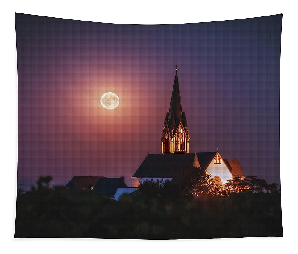 Moon Tapestry featuring the photograph Full Moon by Marc Braner