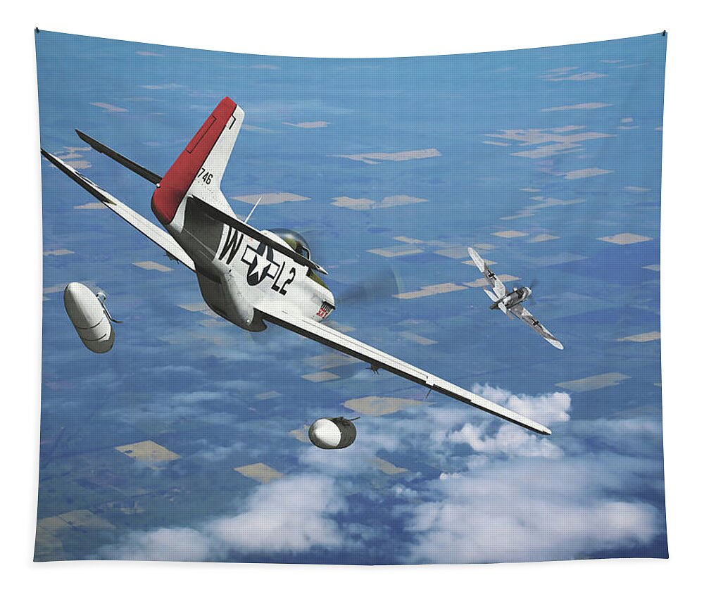 Usaaf Tapestry featuring the digital art Game On by Mark Donoghue