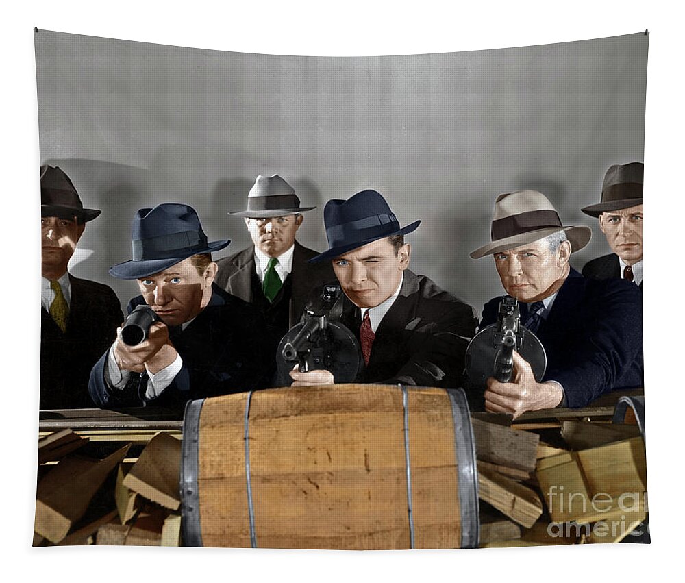 1930s Tapestry featuring the photograph Gangsters by Granger