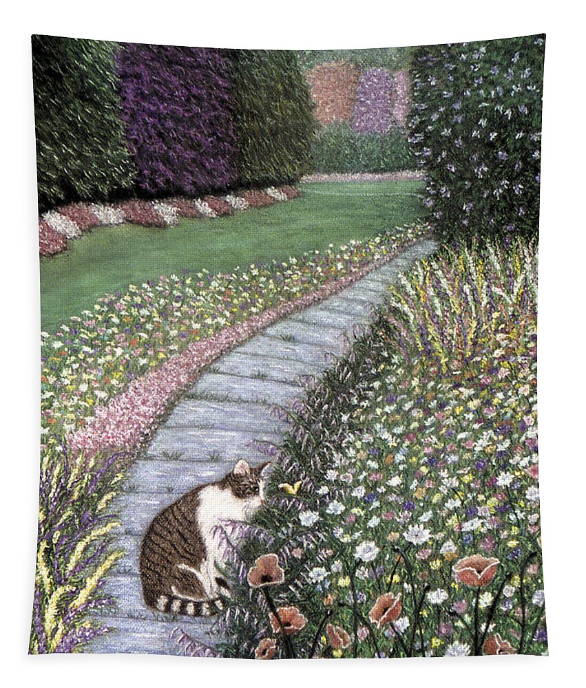 Karen Zuk Rosenblatt Art And Photography Tapestry featuring the painting Garden Delights I by Karen Zuk Rosenblatt