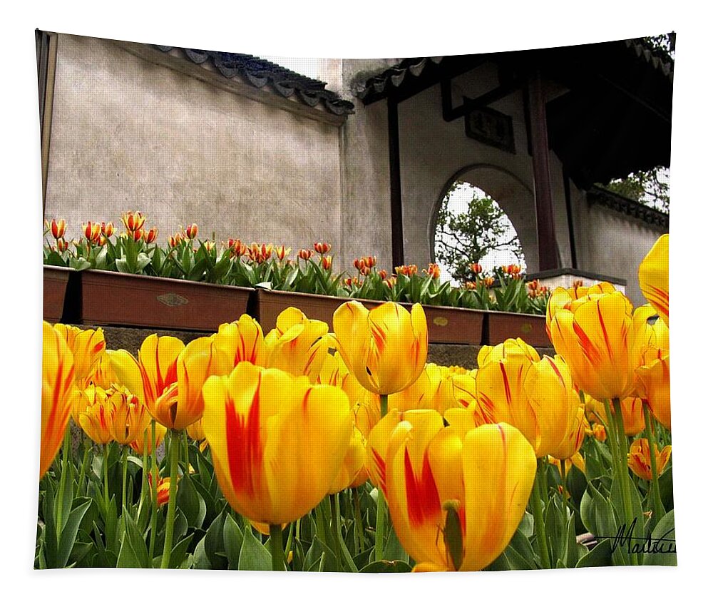 China Tapestry featuring the photograph Garden in Hangzhou by Marti Green