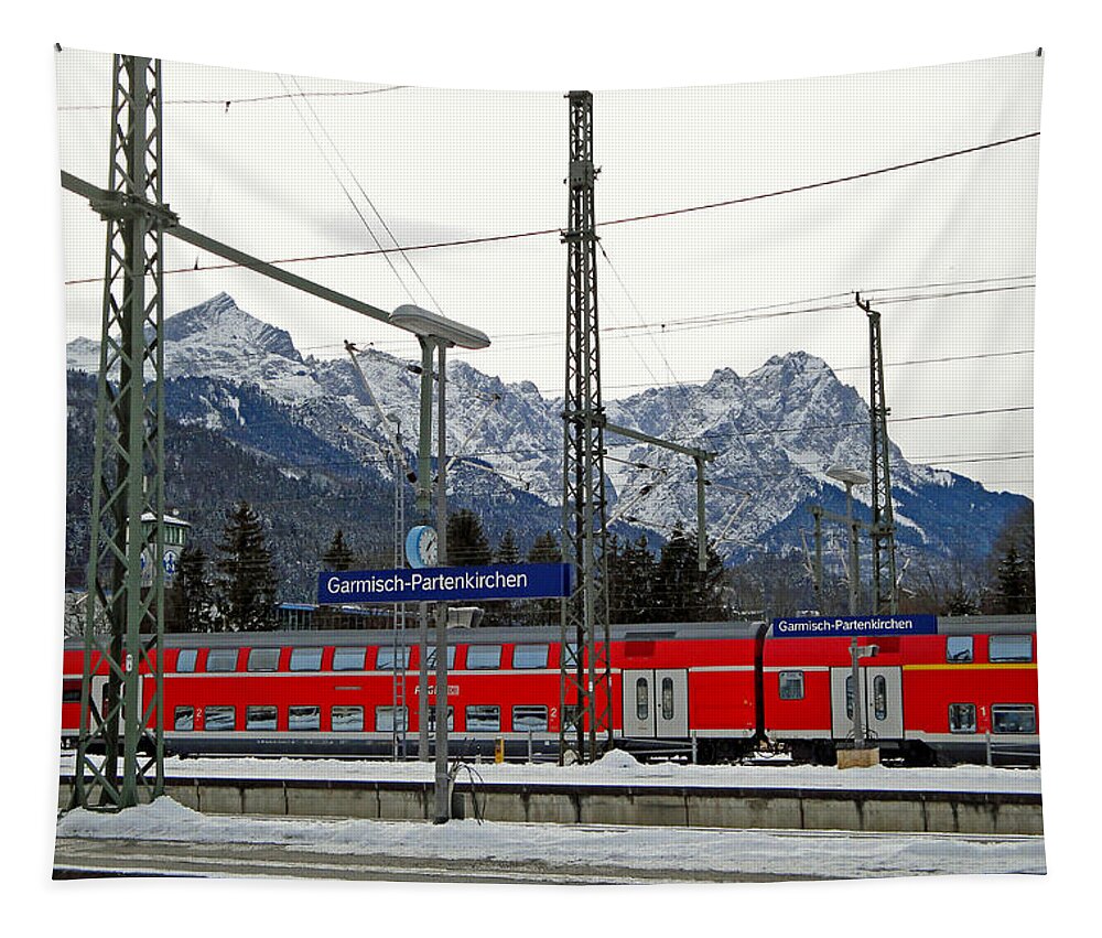 Garmisch Partenkirchen Tapestry featuring the photograph Garmisch-Partenkirchen in Winter by Robert Meyers-Lussier