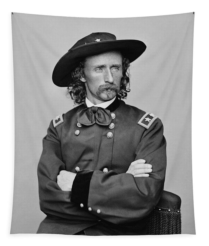 George Armstrong Custer Tapestry featuring the photograph General George Armstrong Custer by War Is Hell Store