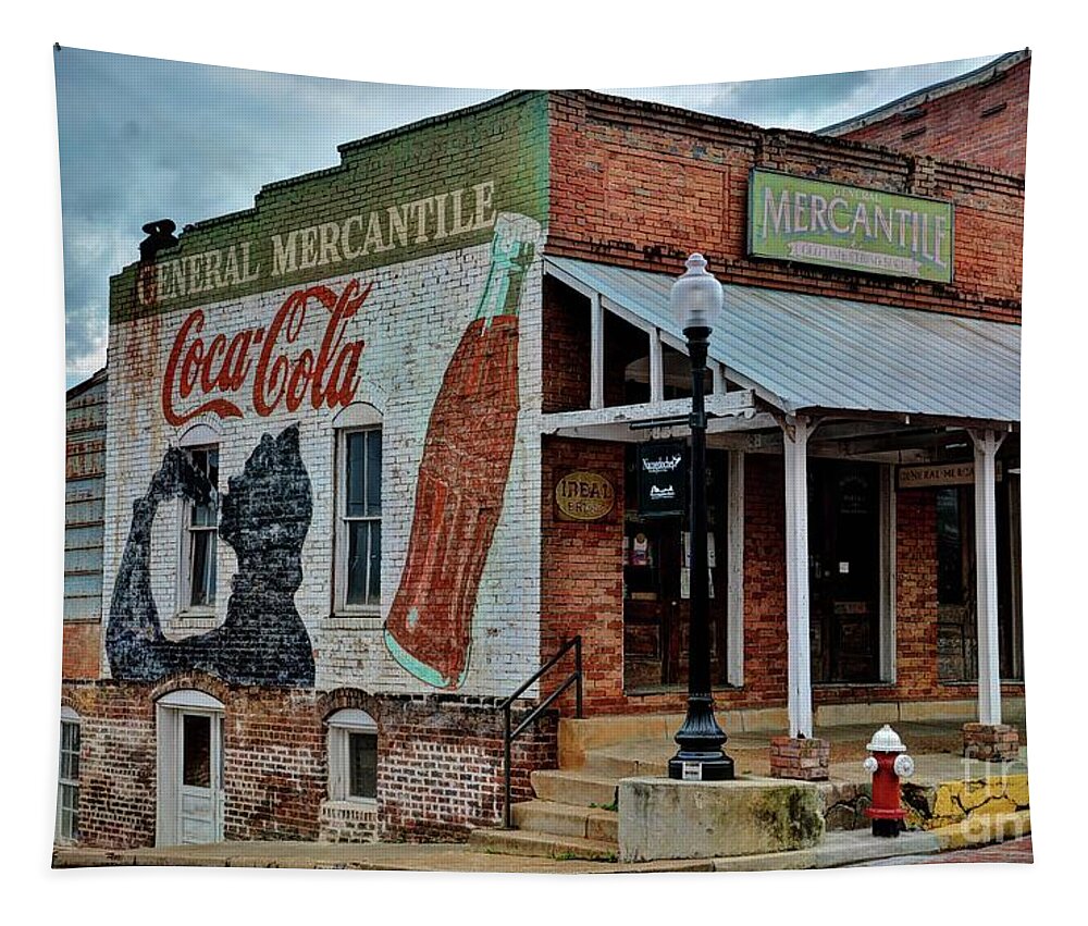 General Mercanite's Coca-cola Wall Mural Ad Tapestry featuring the photograph General Mercanite's Coca-Cola Wall Mural Ad by Savannah Gibbs