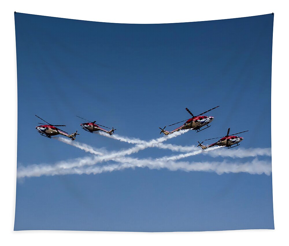 Helicopters Tapestry featuring the photograph Geometric Sky by Ramabhadran Thirupattur