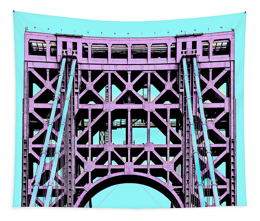 Bridge Tapestry featuring the photograph George Washington Bridge Tower New York by Phil Cardamone