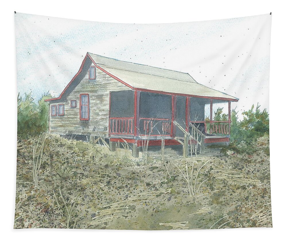 Vacation Cottage Tapestry featuring the painting Get Away Cottage by Joel Deutsch