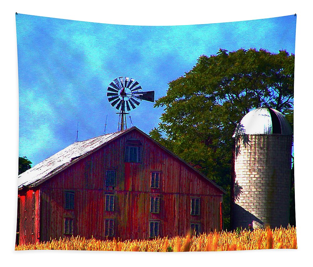 Gettysburg Tapestry featuring the photograph Gettysburg Barn by Bill Cannon