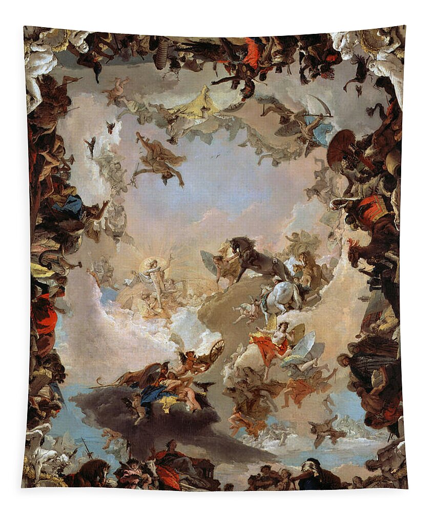 Allegory Of The Planets Tapestry featuring the photograph Giovanni Battista Tiepolo by Allegory of the Planets