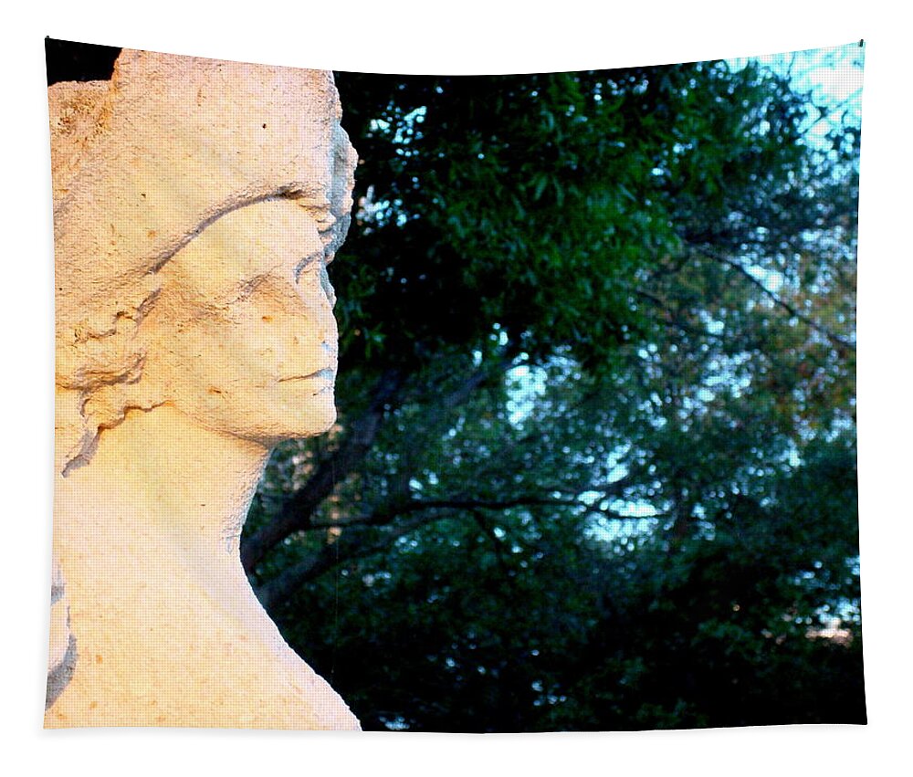 Statue Tapestry featuring the photograph Girl Enjoys Sunrise by Julie Pappas