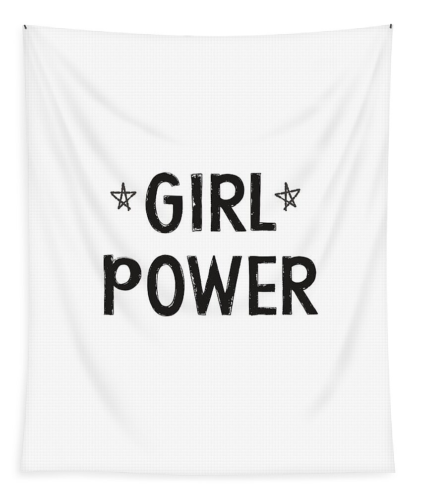 Girl Power Tapestry featuring the digital art Girl Power- Design by Linda Woods by Linda Woods