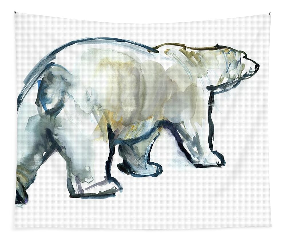 Polar Bear Tapestry featuring the painting Glacier Mint by Mark Adlington