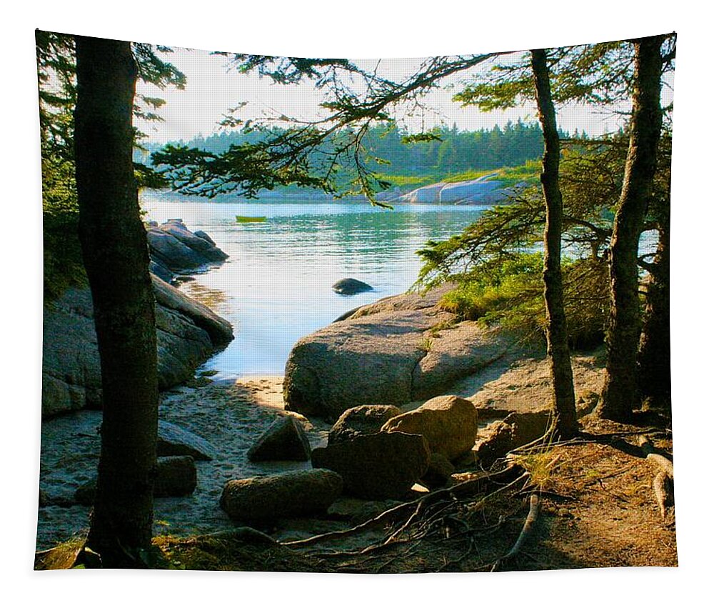  Tapestry featuring the photograph Glade to the Side of Sand Beach by Polly Castor