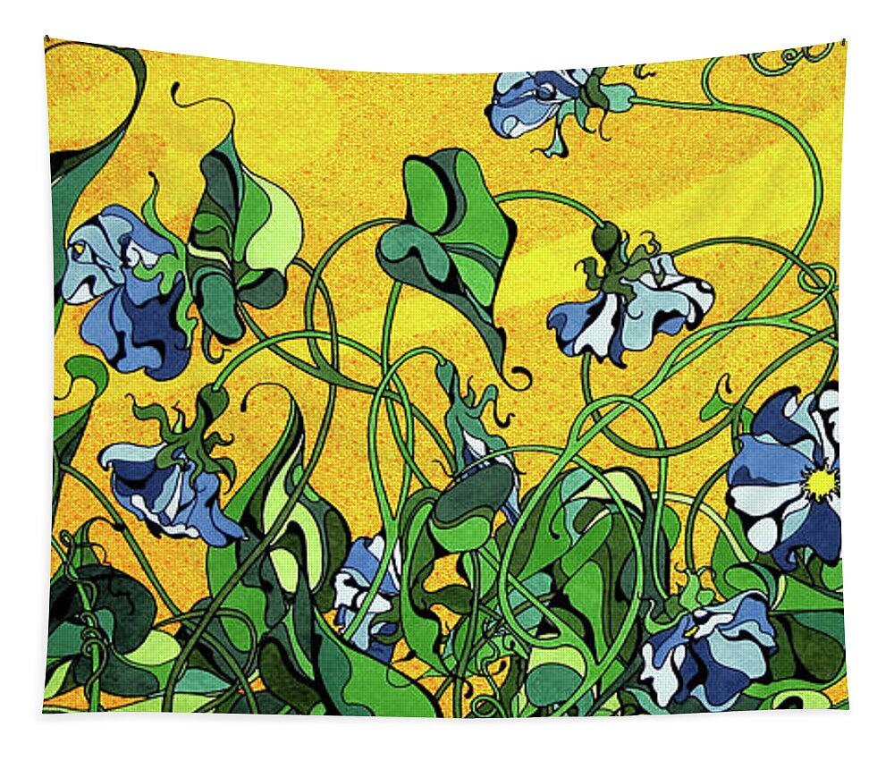 Spring Tapestry featuring the mixed media Glory In The Flower by Michele Sleight