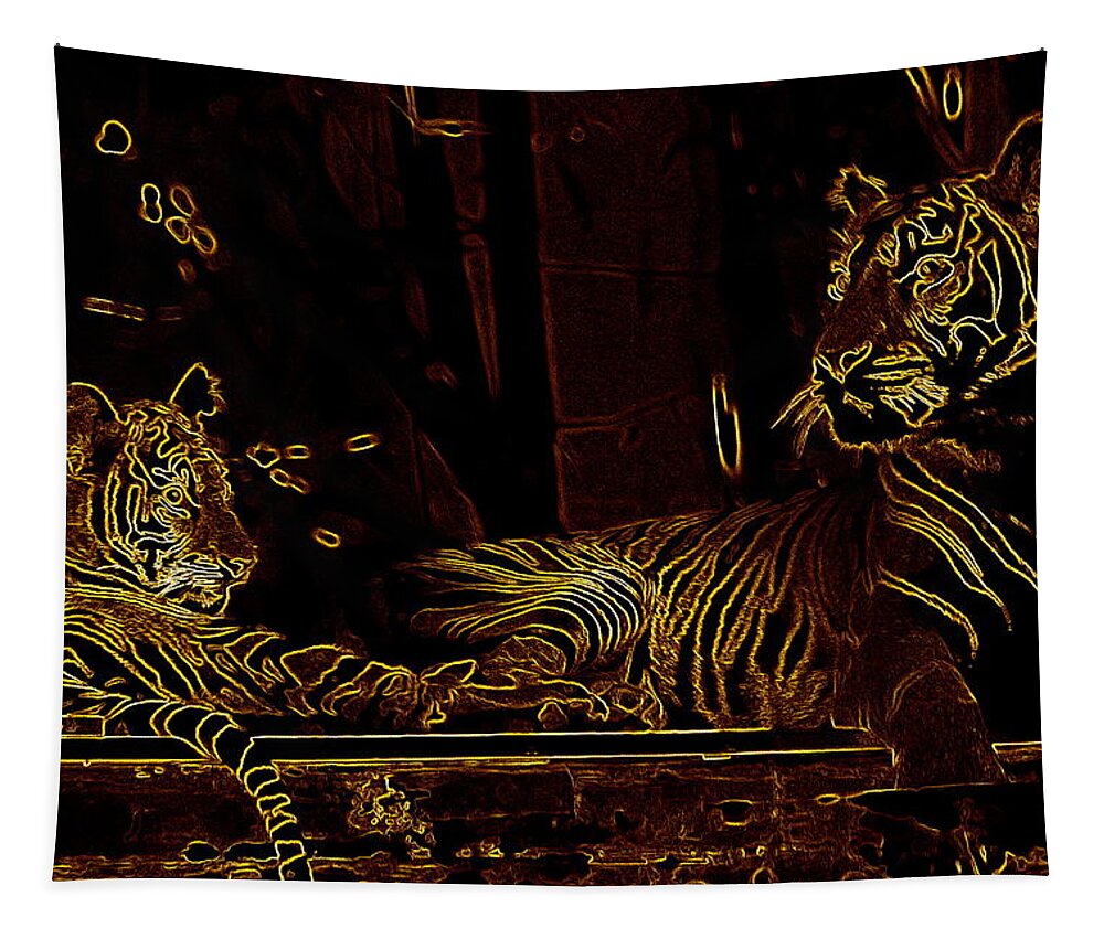 Tigress Tapestry featuring the photograph Glowing Love by Miroslava Jurcik