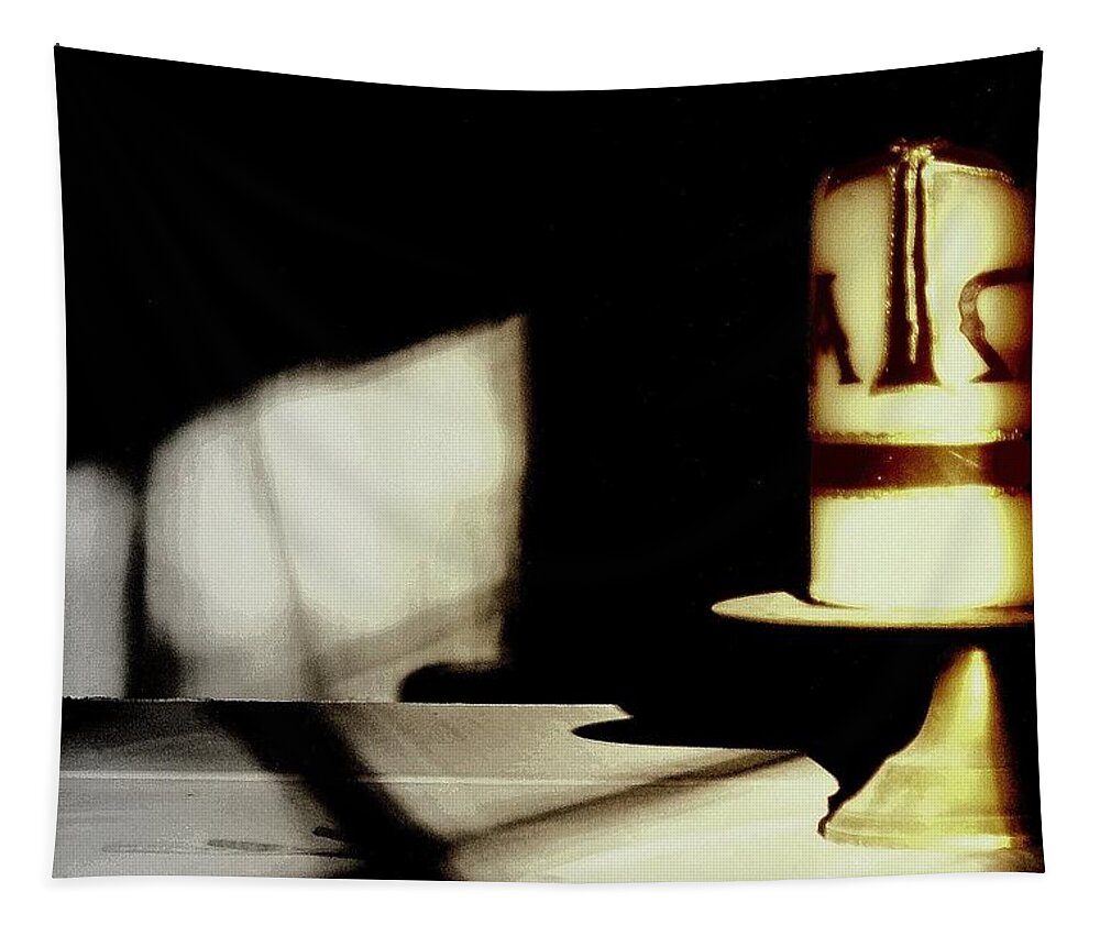 Candle Tapestry featuring the photograph GODS candle.. by Al Swasey