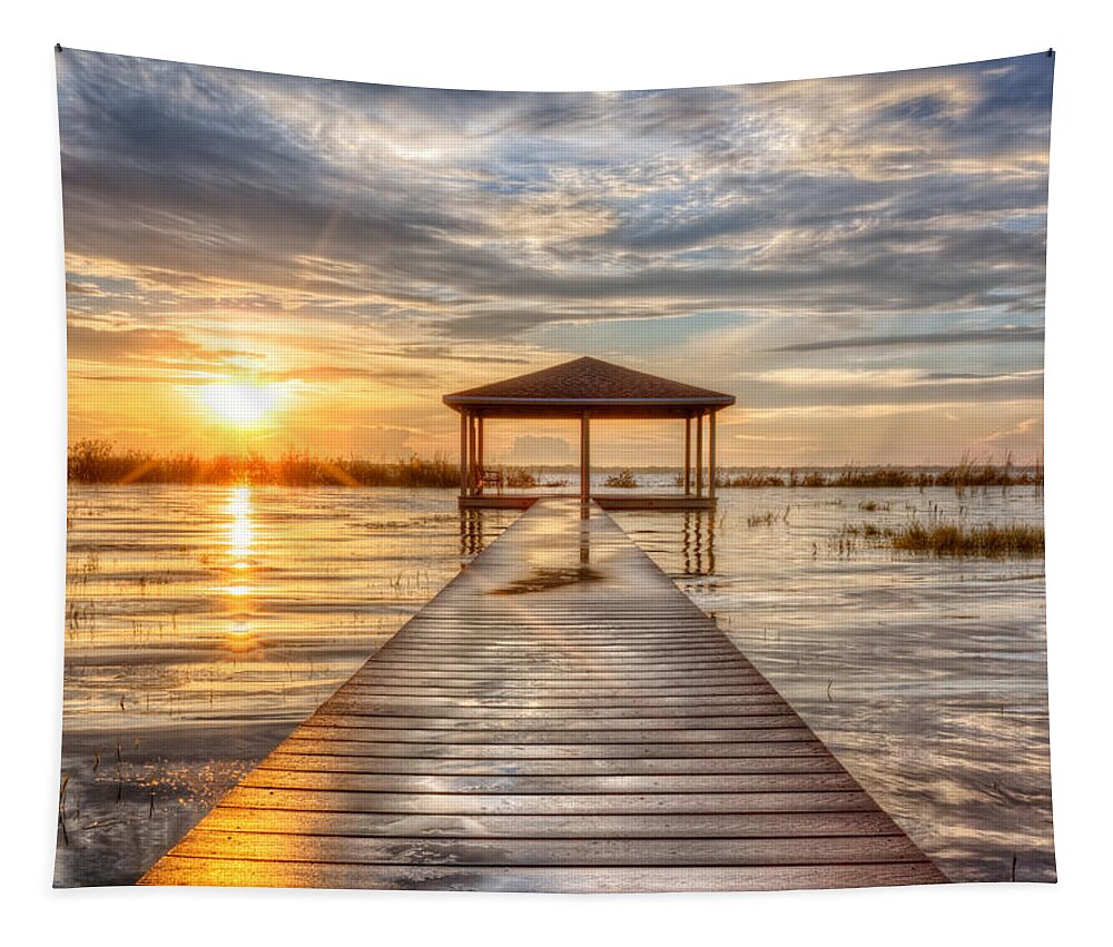 Clouds Tapestry featuring the photograph Gold and Silver by Debra and Dave Vanderlaan