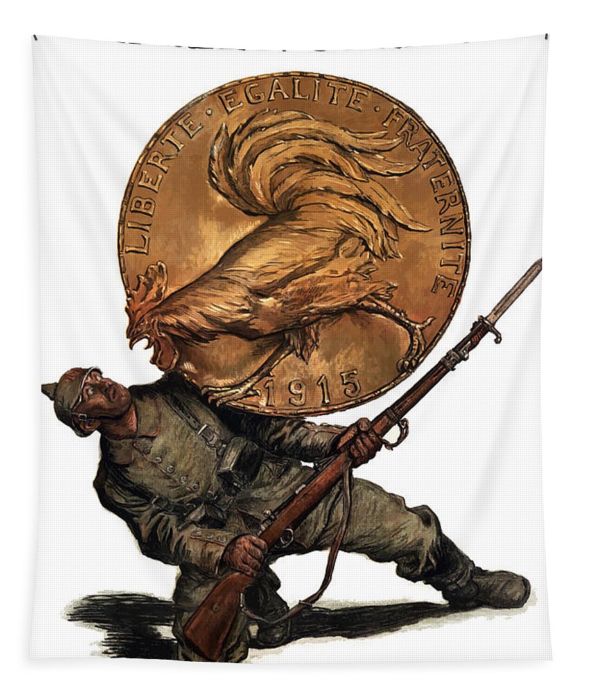 Ww1 Tapestry featuring the painting Gold Fights For Victory by War Is Hell Store