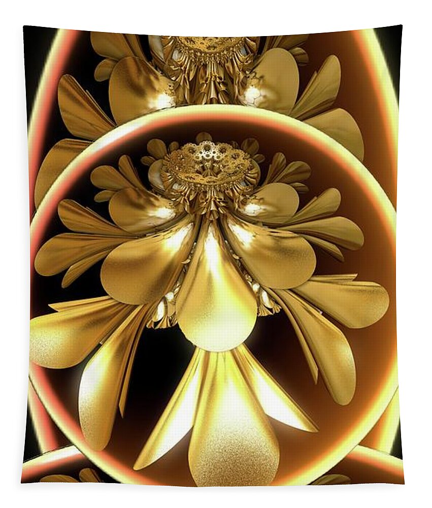 Bells Tapestry featuring the digital art Gold Lacquer by Ronald Bissett
