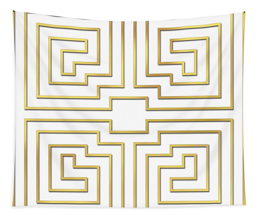 Gold Stripes Transparent Tapestry featuring the digital art Gold Stripes Transparent by Chuck Staley