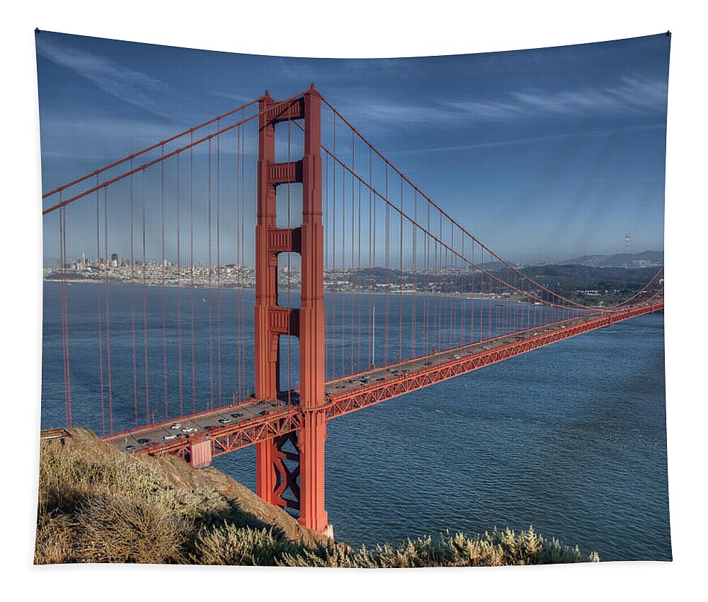 Architektur Tapestry featuring the photograph Golden Gate by Andreas Freund