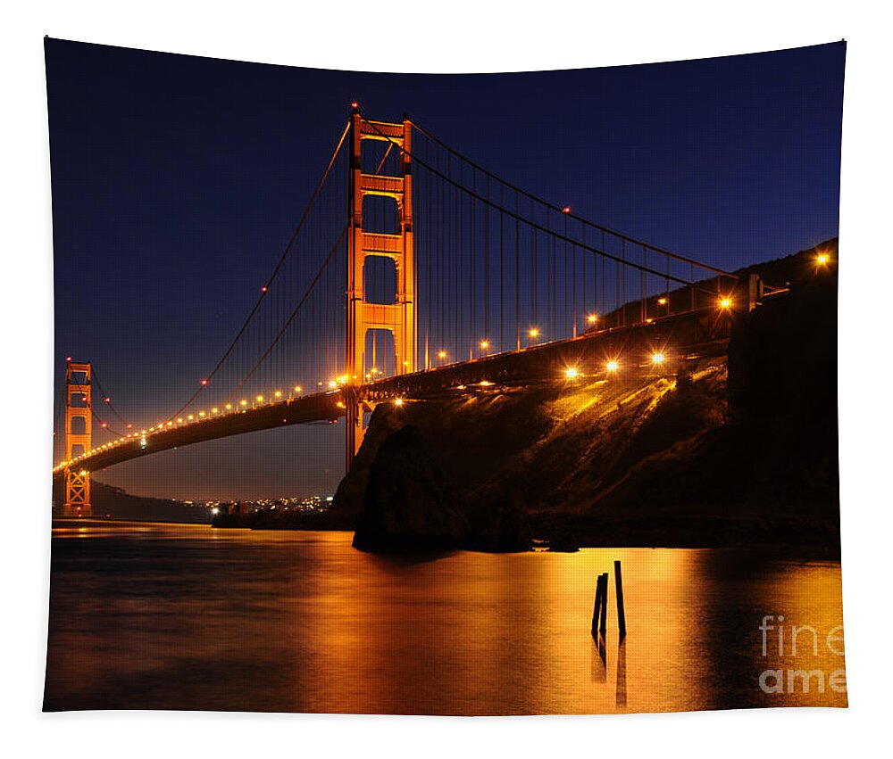 Golden Gate Bridge Tapestry featuring the photograph Golden Gate Bridge 1 by Vivian Christopher