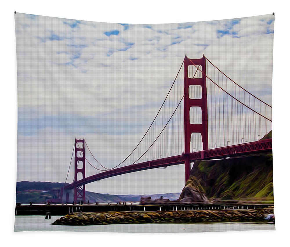San Francisco Tapestry featuring the photograph Golden Gate Bridge by Stuart Manning