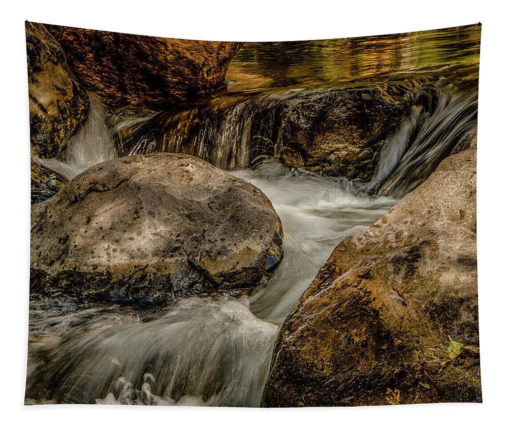 Arizona Tapestry featuring the photograph Golden Light on the Water by Teresa Wilson