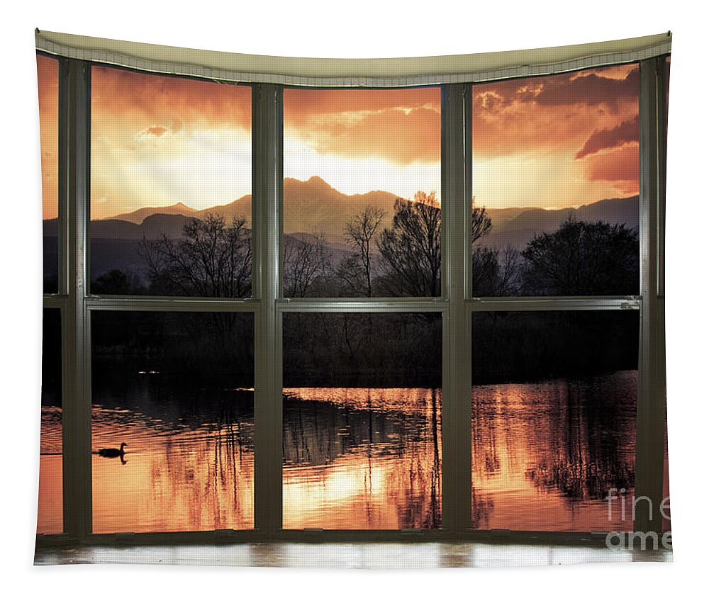 Windows Tapestry featuring the photograph Golden Ponds Bay Window View by James BO Insogna
