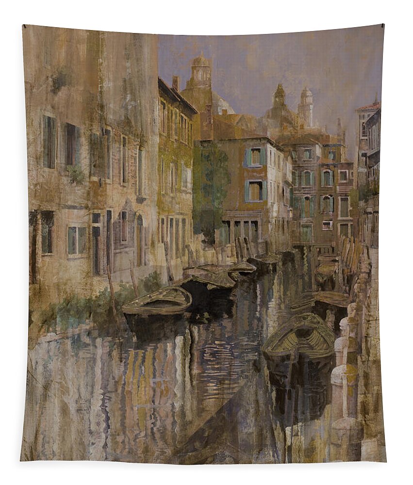 Venice Tapestry featuring the painting Golden Venice by Guido Borelli
