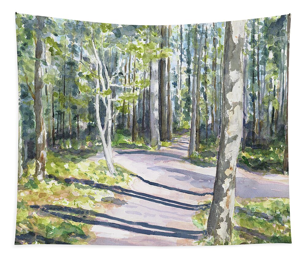 Woods Tapestry featuring the painting Goldeye Woods by Madeleine Arnett
