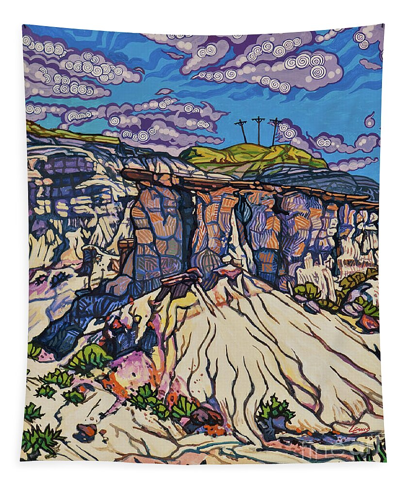 Golgotha Tapestry featuring the painting Golgotha - LWGOL by Lewis Williams OFS
