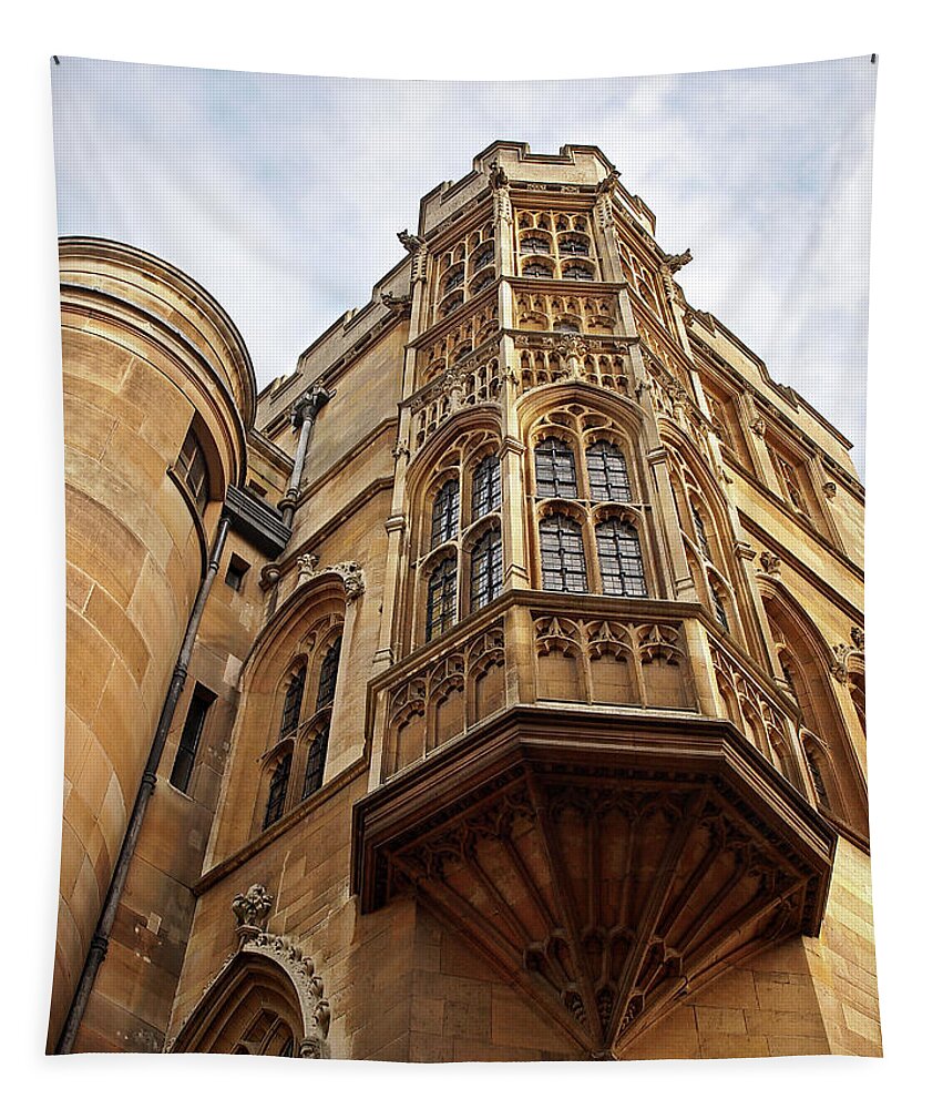 Conville And Caius College Library Tapestry featuring the photograph Gonville And Caius College Library Cambridge by Gill Billington