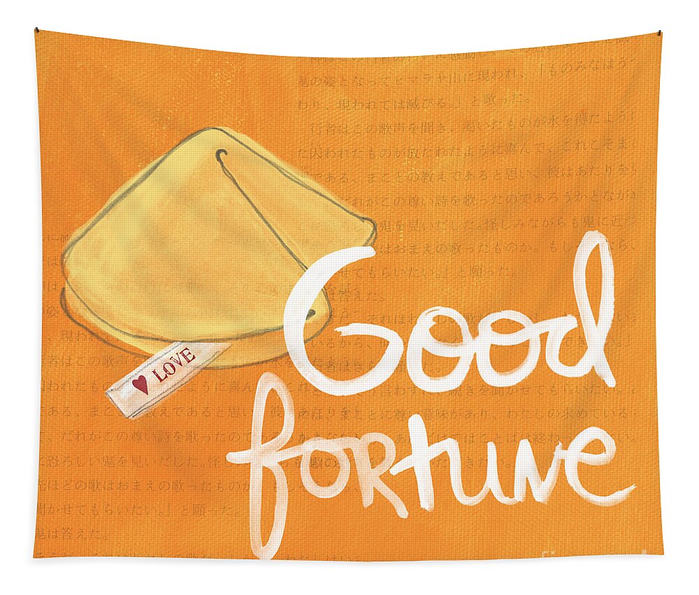 Fortune Tapestry featuring the mixed media Good Fortune by Linda Woods