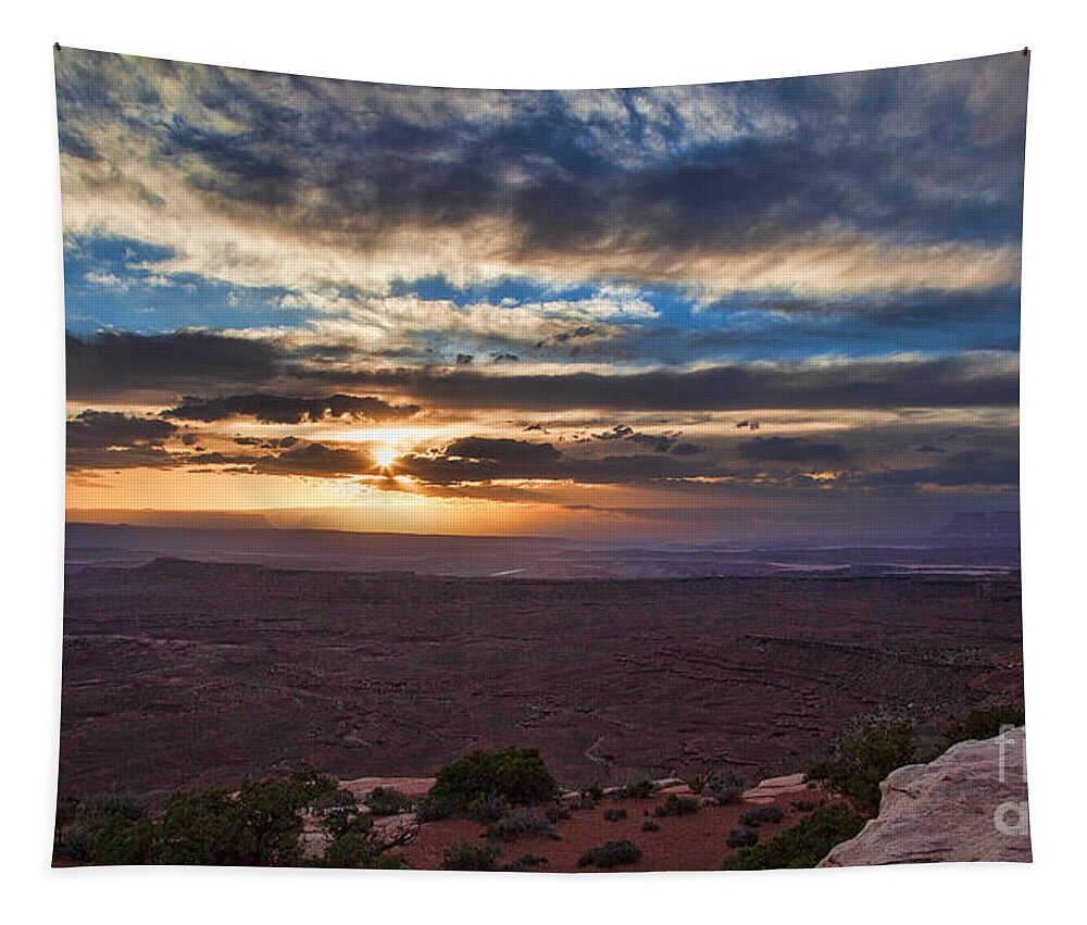 Utah Tapestry featuring the photograph The Long Wave Goodbye by Jim Garrison