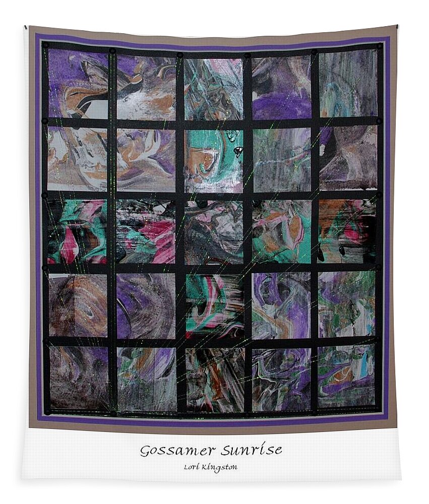 Lori Kingston Tapestry featuring the mixed media Gossamer Sunrise by Lori Kingston