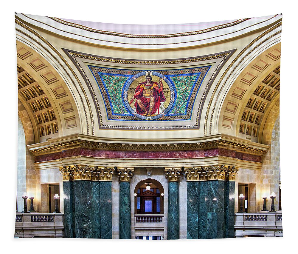 Madison Tapestry featuring the photograph Government Mural - Capitol - Madison - Wisconsin by Steven Ralser