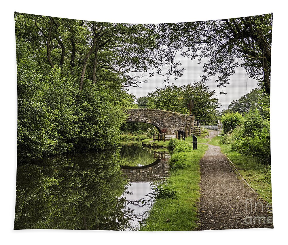 Goytre Wharf Tapestry featuring the photograph Goytre Wharf Bridge by Steve Purnell
