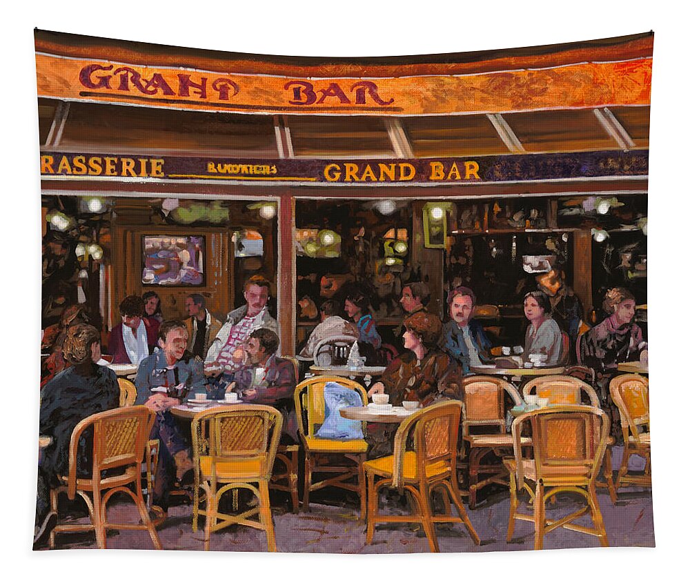 Brasserie Tapestry featuring the painting Grand Bar by Guido Borelli