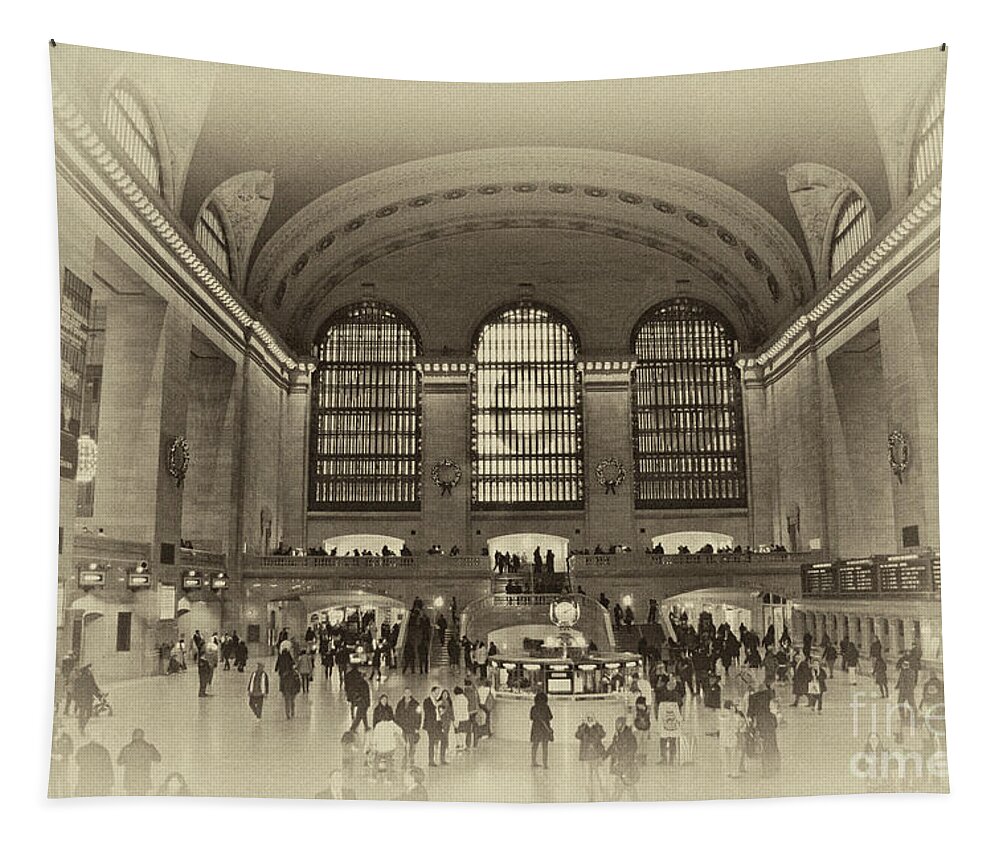 Grand Central Station Tapestry featuring the photograph Grand Central Terminal Vintage by Steve Purnell