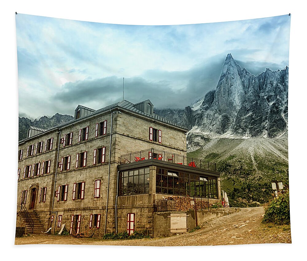 Grand Hotel Du Montenvers Tapestry featuring the photograph Grand Hotel du Montenvers by Chris Boulton