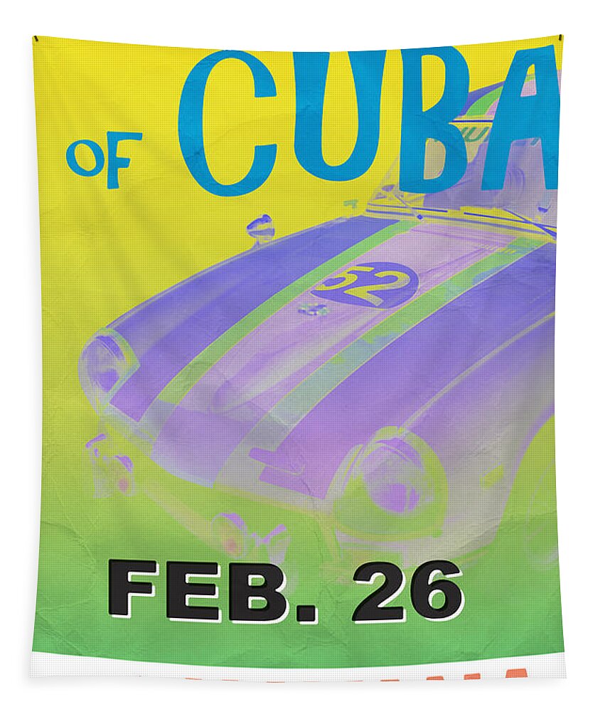 Vintage Tapestry featuring the photograph Grand Prix of Cuba Rally Poster by Edward Fielding