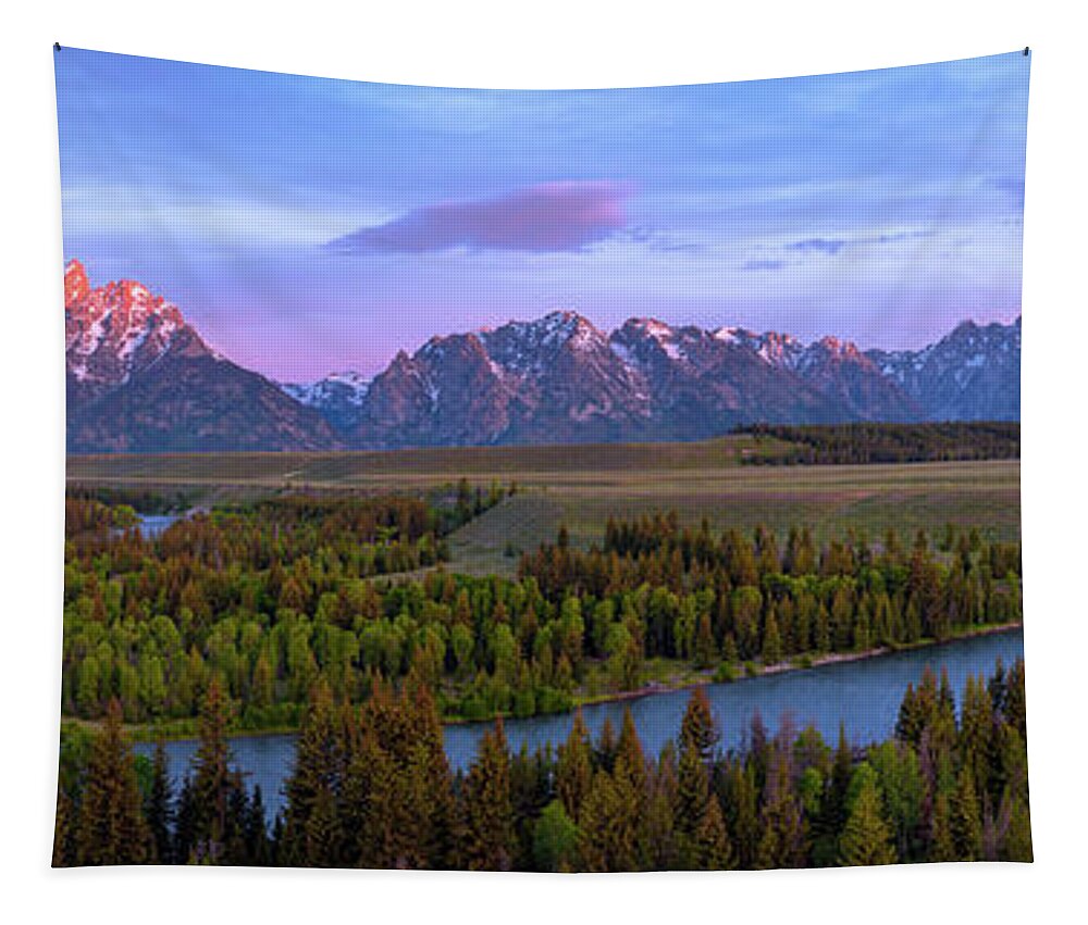 Grand Tetons Tapestry featuring the photograph Grand Tetons by Chad Dutson
