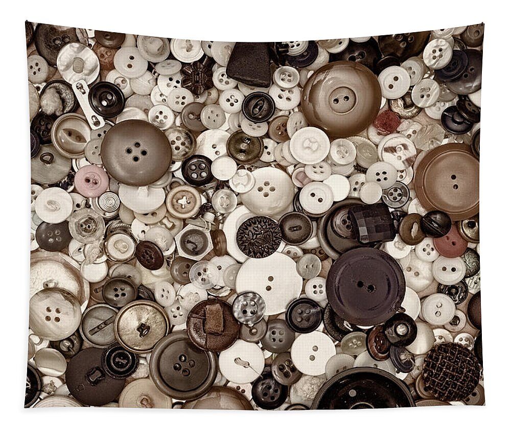 Buttons Tapestry featuring the photograph Grandmas Buttons by Scott Norris