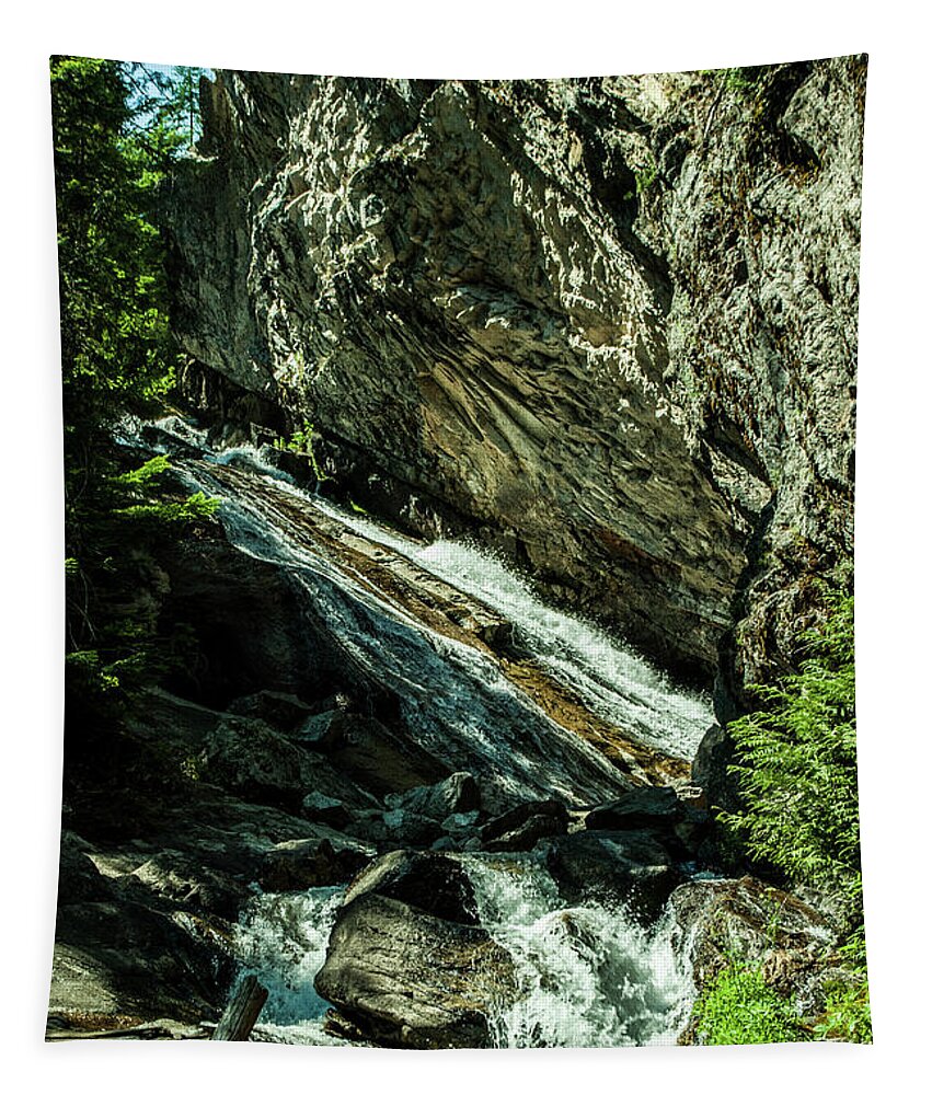 Granite Falls Tapestry featuring the photograph Granite Falls Of Ancient Cedars by Troy Stapek